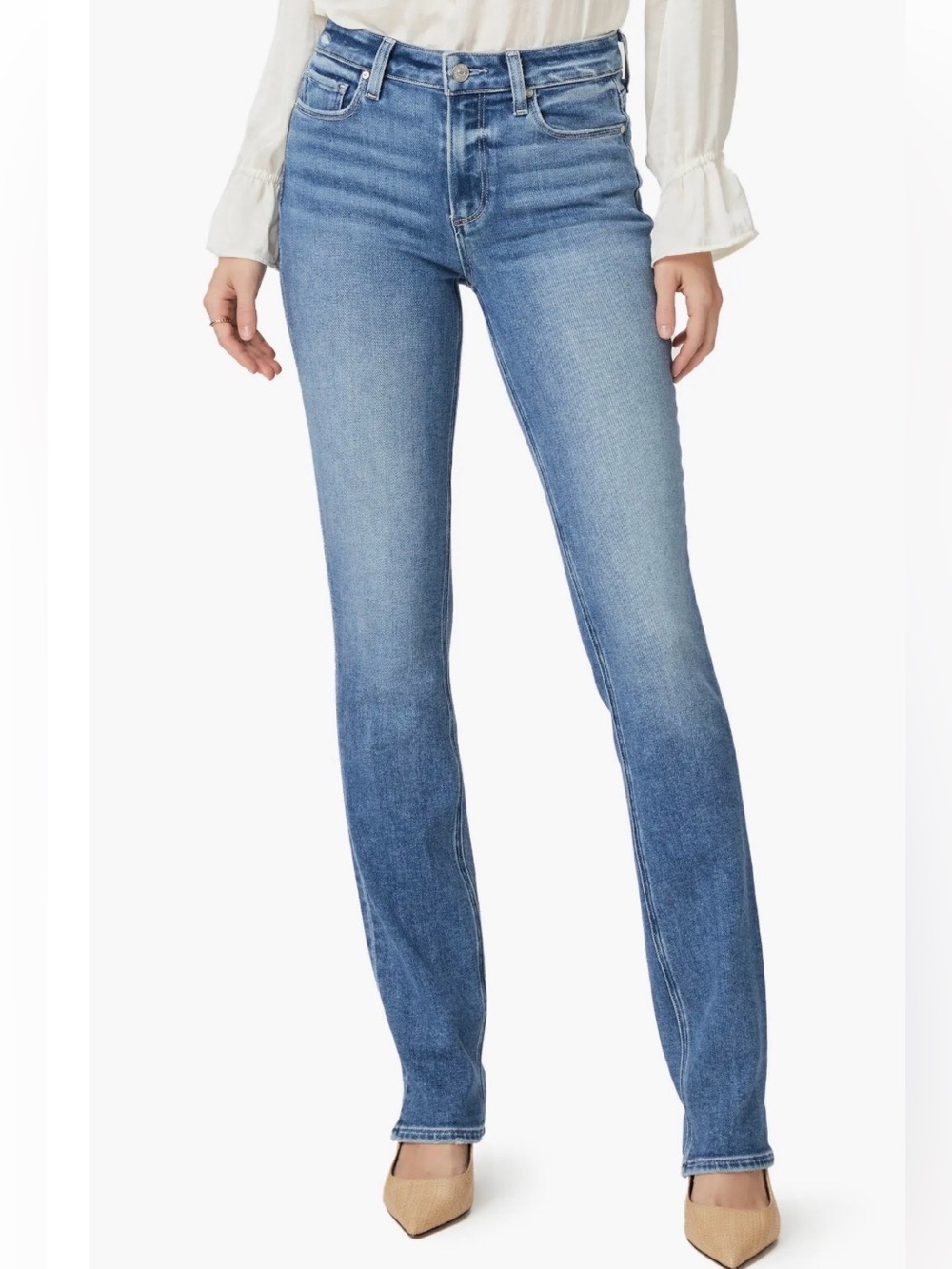 PAIGE Hoxton Crop Women's Straight-Leg Jeans in Light Blue, size 33
